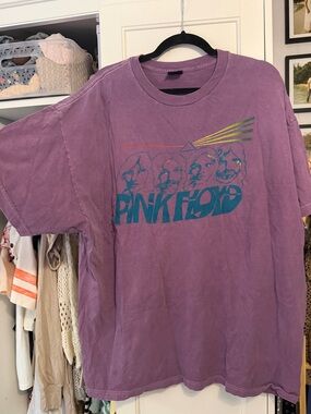 Urban Outfitters Purple Pink Floyd Graphic Tee with Teal Logo